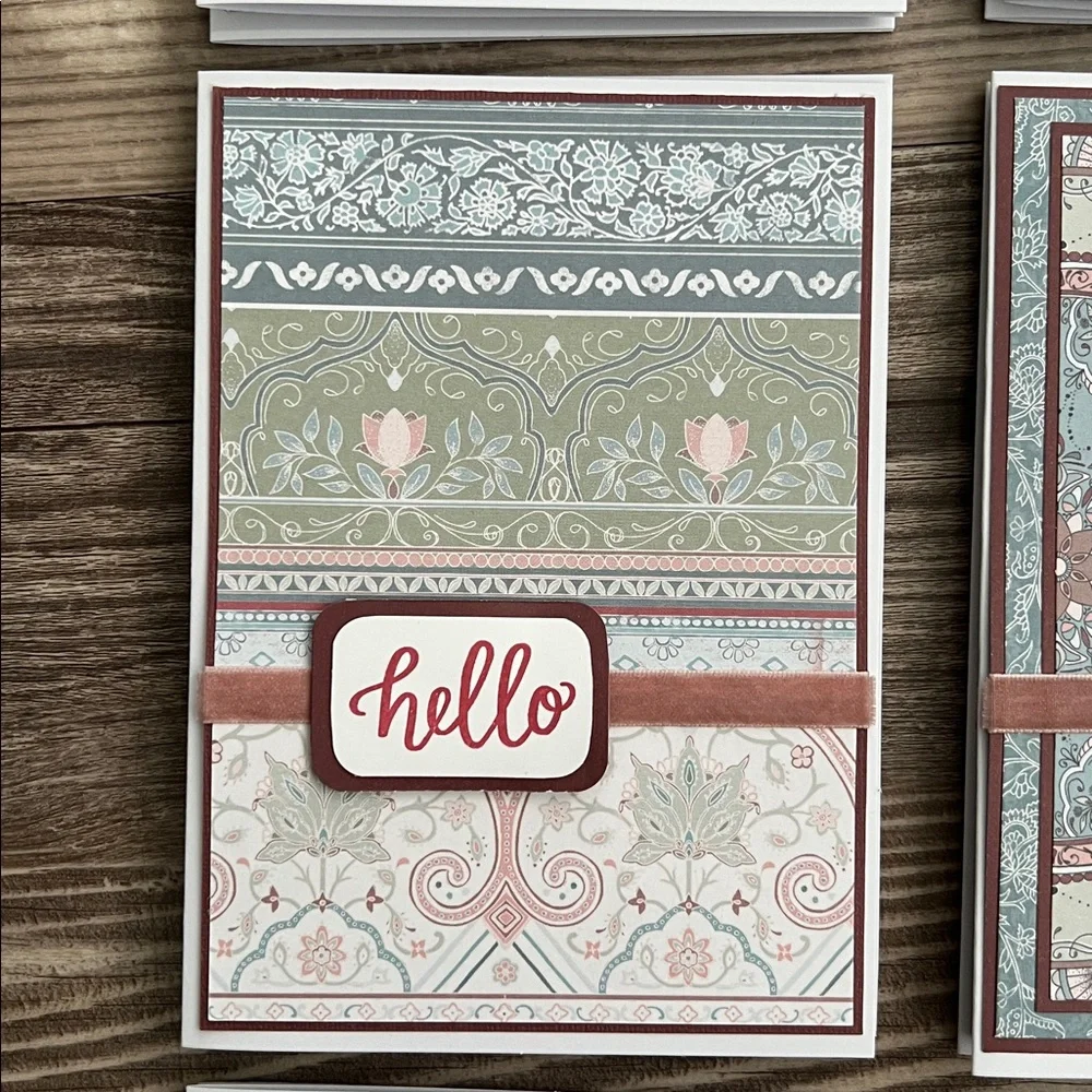 Handmade Greeting Cards Lot of 18 “Hello” With Envelopes Bohemian Floral